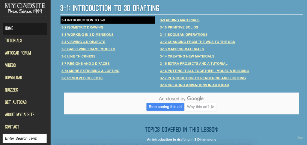 Introduction to 3D Drafting-My CAD Site