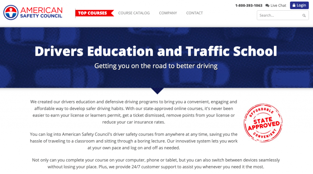 Drivers Education and Traffic School by American Safety Council Course