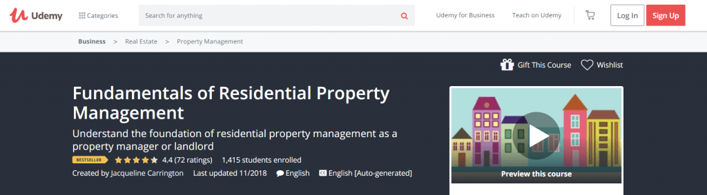 Fundamentals of Residential Property Management — Udemy 