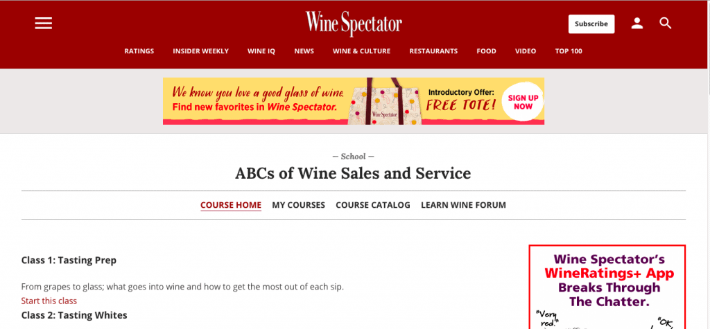 ABCs of Wine Sales and Service — Wine Spectator School