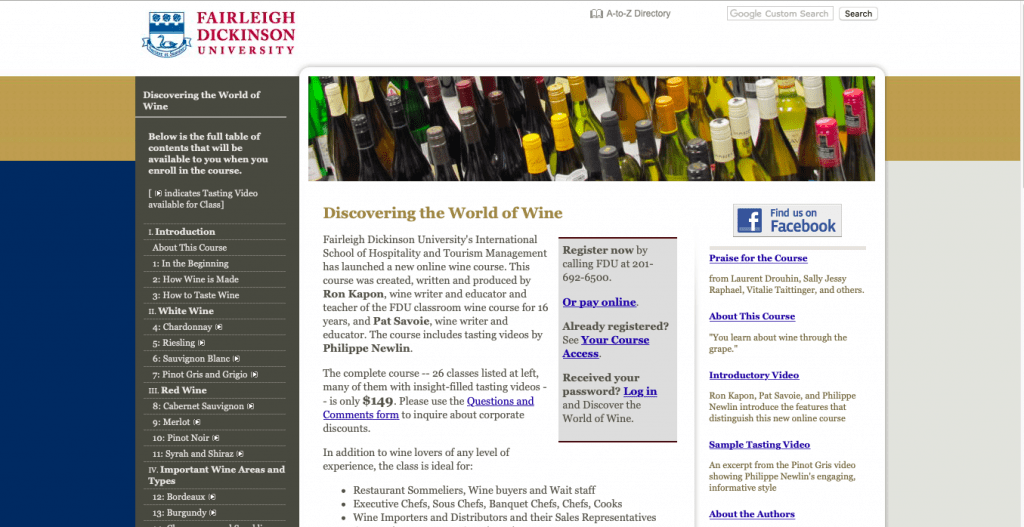 Discovering the World of Wine — Fairleigh Dickinson University