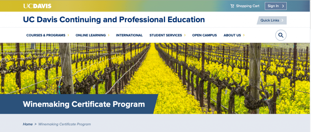 Winemaking Certification Program by The University of California Davis Campus